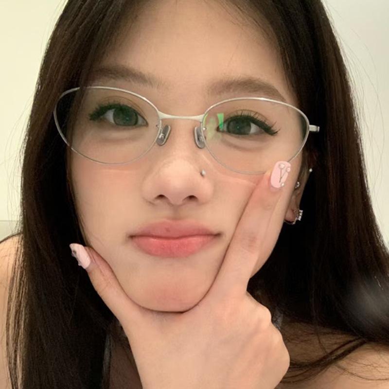 High-end Metal Frame Cat Eye Glasses Women's Myopia Glasses Frame Can Be Matched With Ultra-light Gold Wire MH9074