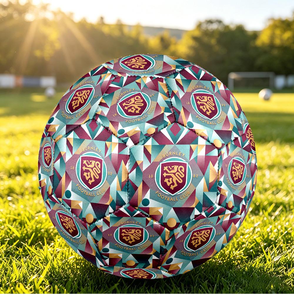 Burnley FootballPrinted Size 5 Soccer Ball, Anti Slip Adult Match Football Souvenir for Football Fans