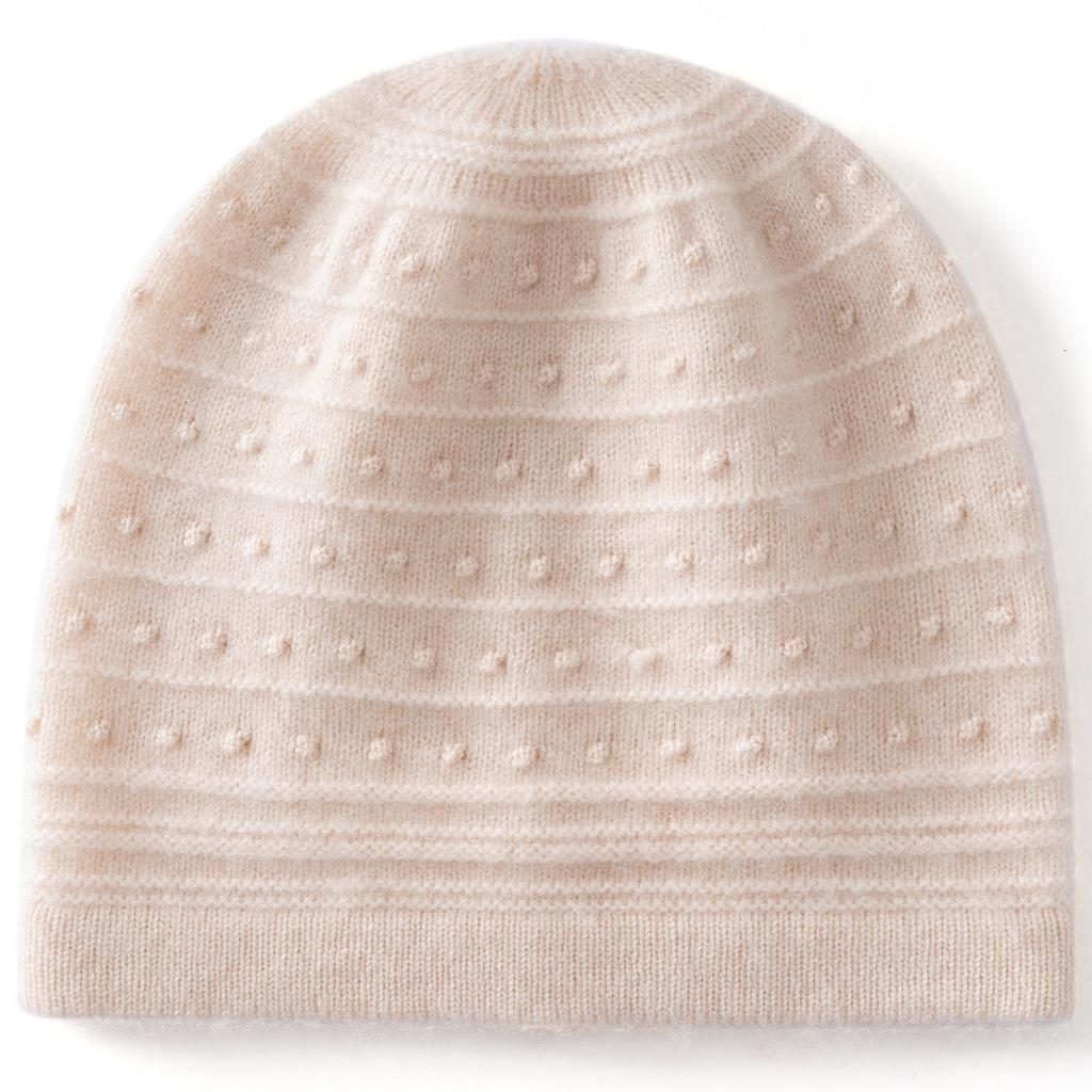 Knitted Cashmere Hat Women's Autumn and Winter Thickened Stacking Hat Cold Hat Outdoor Cold-proof Warm Bald Hat Confinement Hat