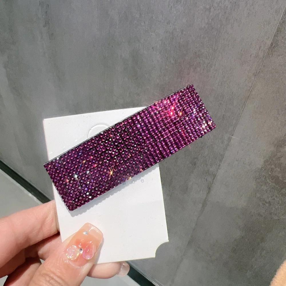 Beautiful Shiny Rhinestone Hairpins Creative Rectangular Hair Clips Woman's Hair Accessories