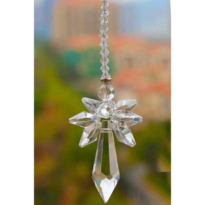 Sparkling K9 Crystal Glass Crystal Car Hanging Rainbow Suncatcher Beautiful Balcony Garden Hanging Ornament A7