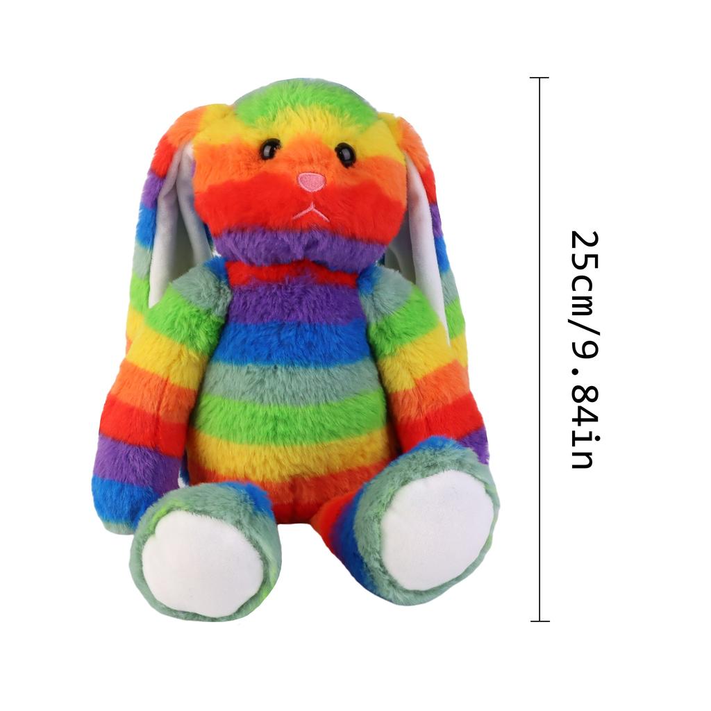 Kawaii Easter Rabbit Plush Toy With Long Ears Colorful Stuffed Animal Doll Throw Pillow Easter And Valentine'S Day