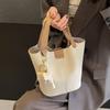 Textured Soft Leather Handbag Women's 2025 New Fashion Lychee Pattern Mother Bucket Bag Casual Shoulder Messenger Bag