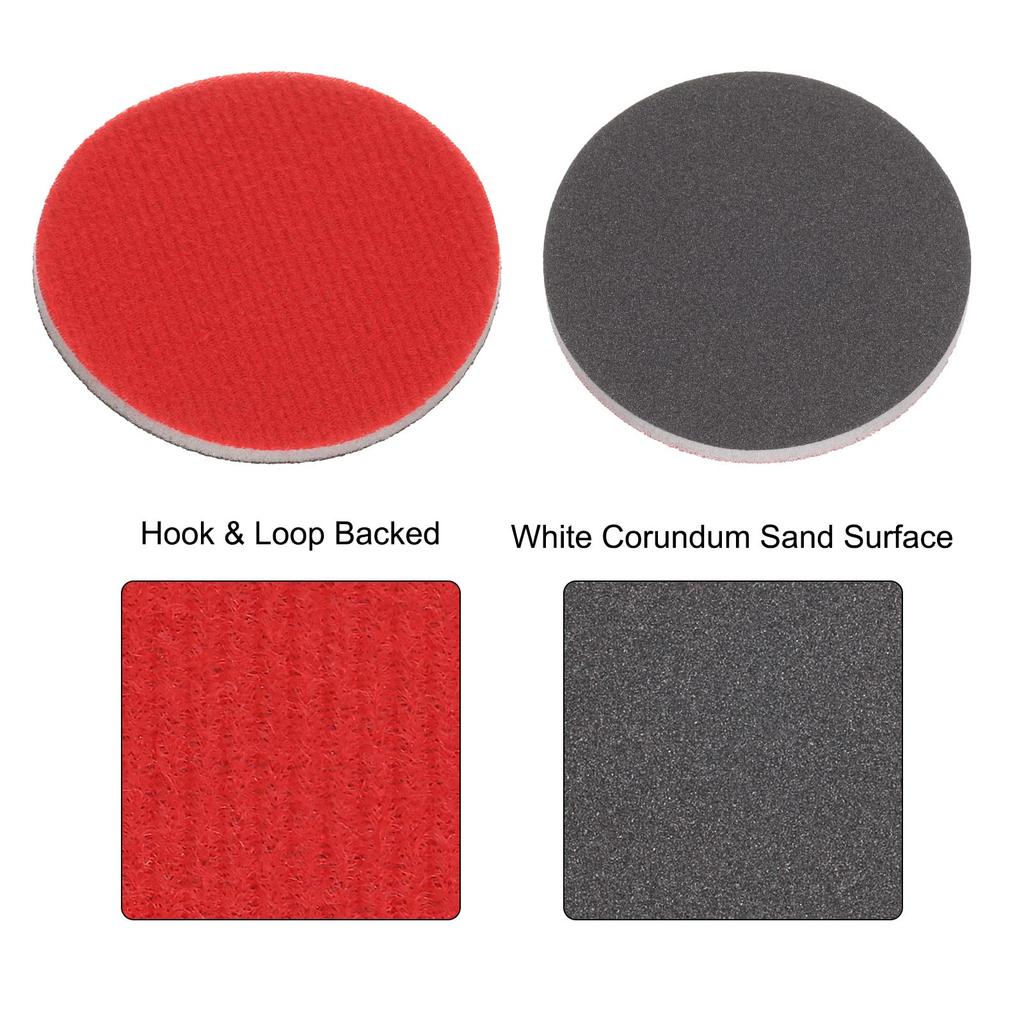 Uxcell 30 Pieces 600 Sanding Sponge 3 Inch Hook and Loop Sponge Polishing Disc for Orbital Sander Use Sponge Buffer for Car Wood Drywall Metal