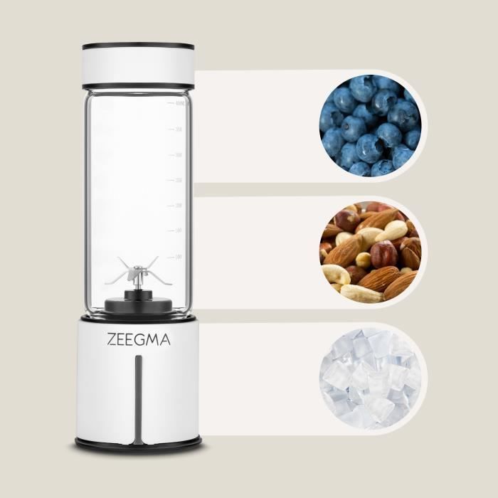 Mixeur Portable - ZEEGMA - Vitamine Go Plus - 465ml - Rechargeable USB - Sans BPA