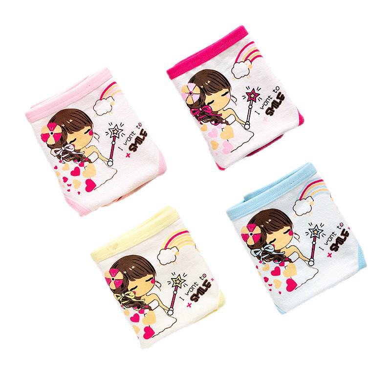 Cotton Cartoon Girls' Briefs for Toddlers and Babies