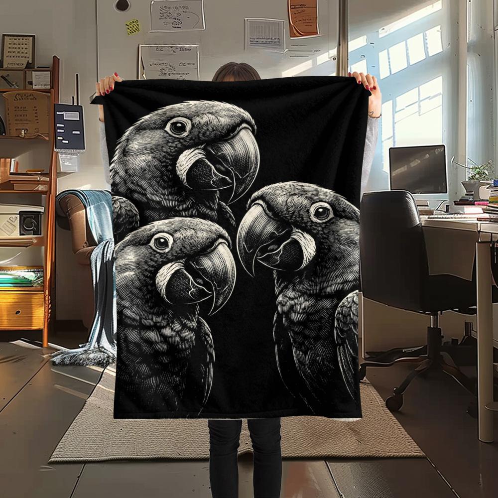 1PC Small animals gather Print FlAannel Blanket, High quality Comfortable for All Seasons, Home Decor, Warmth and Comfort