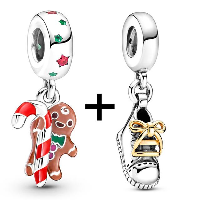 2 teile/los Romantische Liebe Lebkuchen Mann Perlen Fit Original Marke Charms Silber Farbe Armband Frauen Diy Valentinstag Schmuck