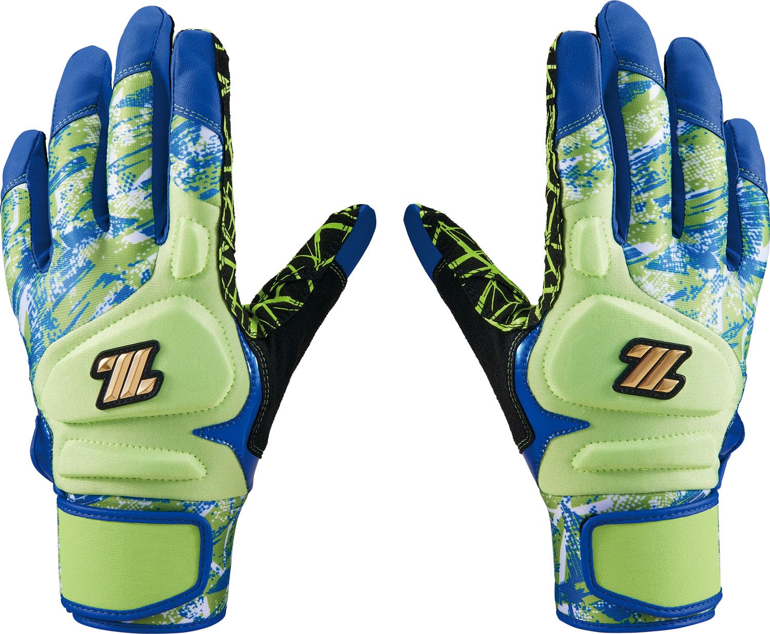 

ZETT Baseball Batting GRAPHIC GRIP General Lime Green x Blue BG18523B Gloves, GLOVE, Ambidextrous, Use, (4223), Small,