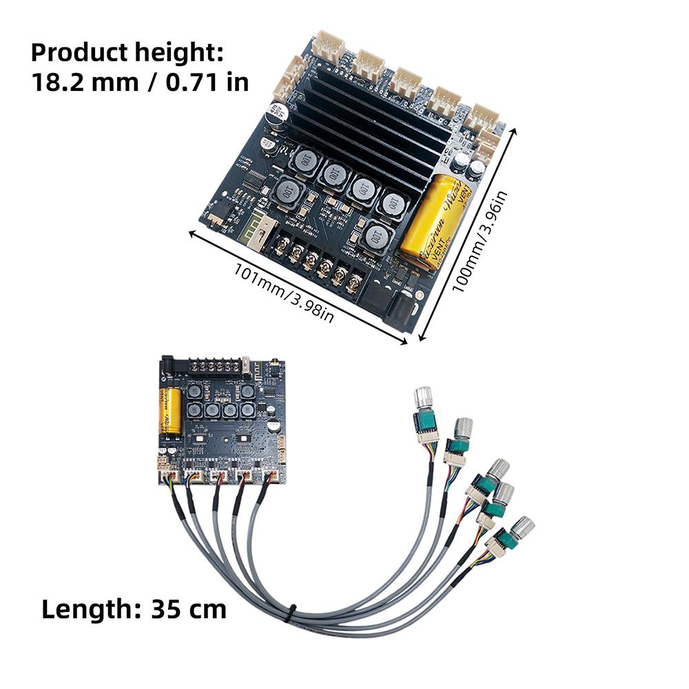 DC12-24V ZK-TB21 PRO Bluetooth Amplifier Board 2.1 Channel 50W×2+145W TPA3116D2 Overcurrent Overheat Short Circuit Protection