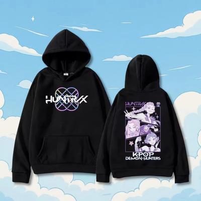KPop Demon Hunters Fashion Women Hoodies Autumn Winter Casual Harajuku Hip Hop Y2K Sweatshirts Women Long Sleeve Fleece Pullover