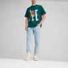 Puma Letter Print Loose Casual Sports Crew Neck Short Sleeve T-Shirt Men Tops Green 624049-43