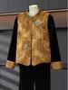 Spring Elegant Chinese-Style Velvet Three-Piece Suit for Middle-Aged and Elderly Women