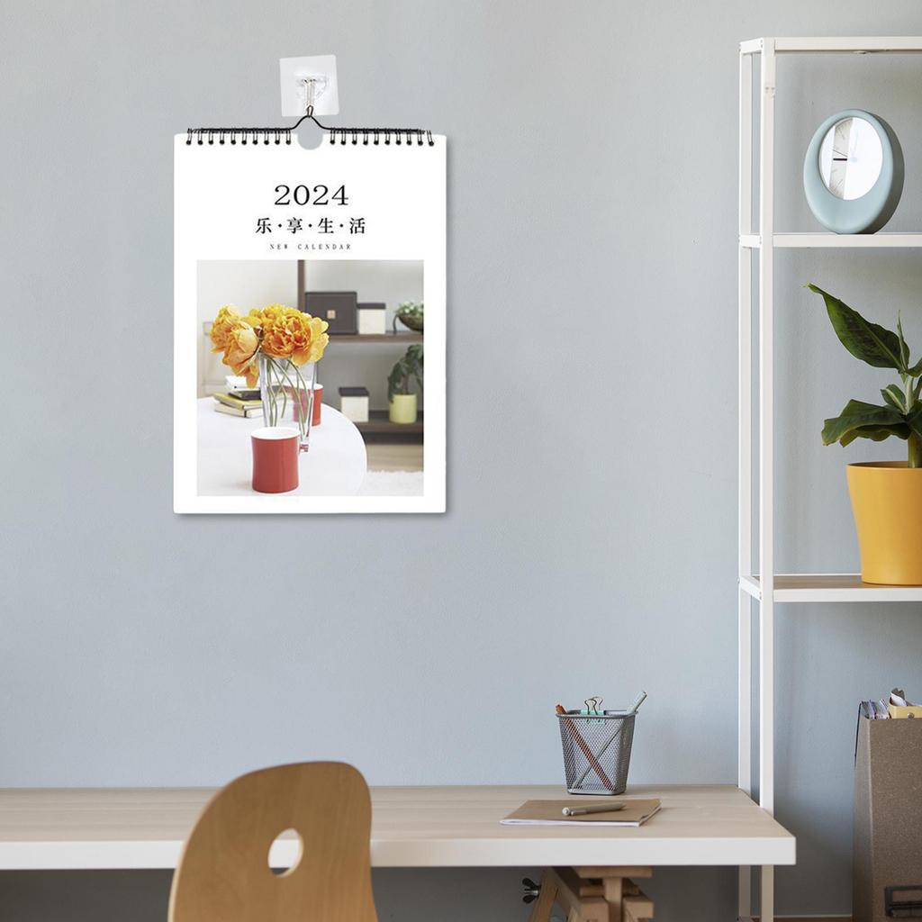 Wall Calendar Monthly Nov to DEC Space Saving with Hook Coil for