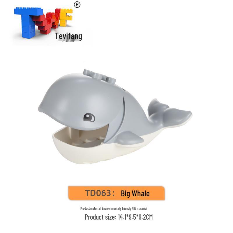 Large Particle Building Blocks: Compatible Prairie Ocean Animal Farm Educational Toys for Kids