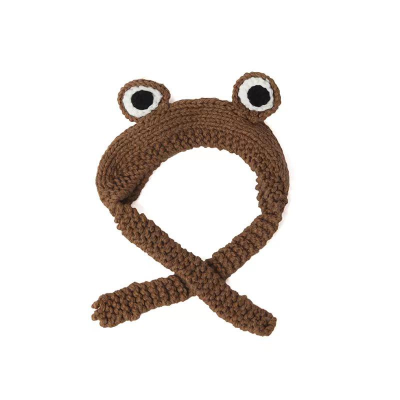 Korean-Style Cute Frog Knit Hat with Ear Protection
