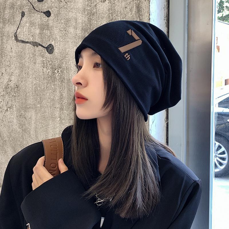 Dui Dui Hats Women's Thin Cold Hats Japanese Style Postpartum Baotou Hat Big Head Circumference Showing Face Small Pullover Hat