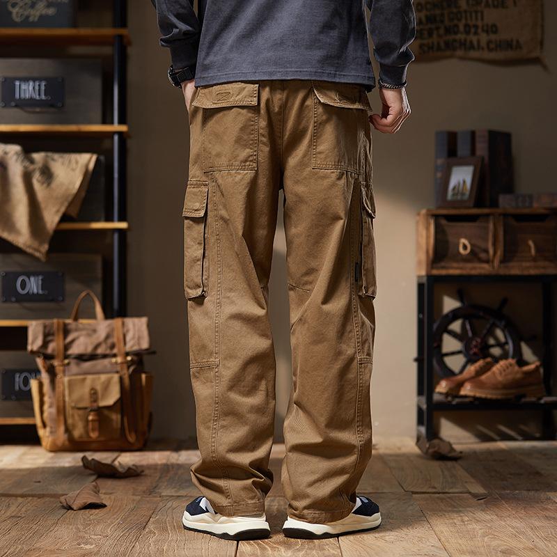 Tuta rétro americana da uomo, nuovi pantaloni dritti larghi per primavera e autunno, pantaloni casual pesanti