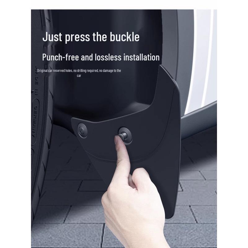 Tesla Model Y/3 Refresh Punch-Free TPE Mudguards - Front & Rear