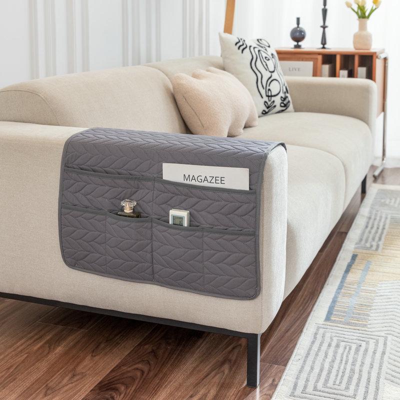 Uniwersalna ultradźwiękowo wytłaczana podkładka podłokietnika z miejscem do przechowywania na sofy nowoczesne minimalistyczne na każdą porę roku