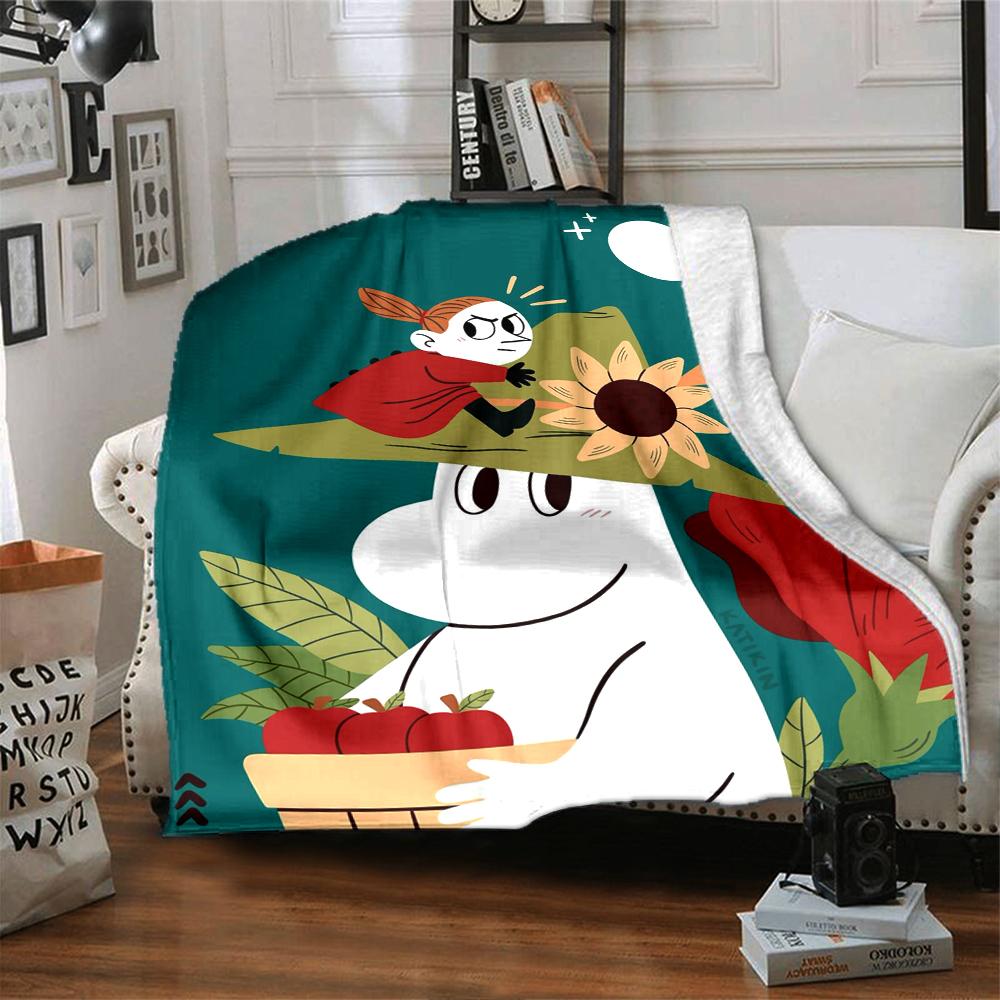 Moomin Temalı Baskılı Battaniye - Kanepe, Yatak, Seyahat ve Dış Mekan Kullanımı İçin Mükemmel | Makinede Yıkanabilir, Rahat ve Dayanıklı.