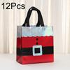 6/12PCS Non-woven Waterproof Retail Bags Red Gift Tote Bag Reusable Santa Claus & House Merry Christmas Mall Shopping Bags