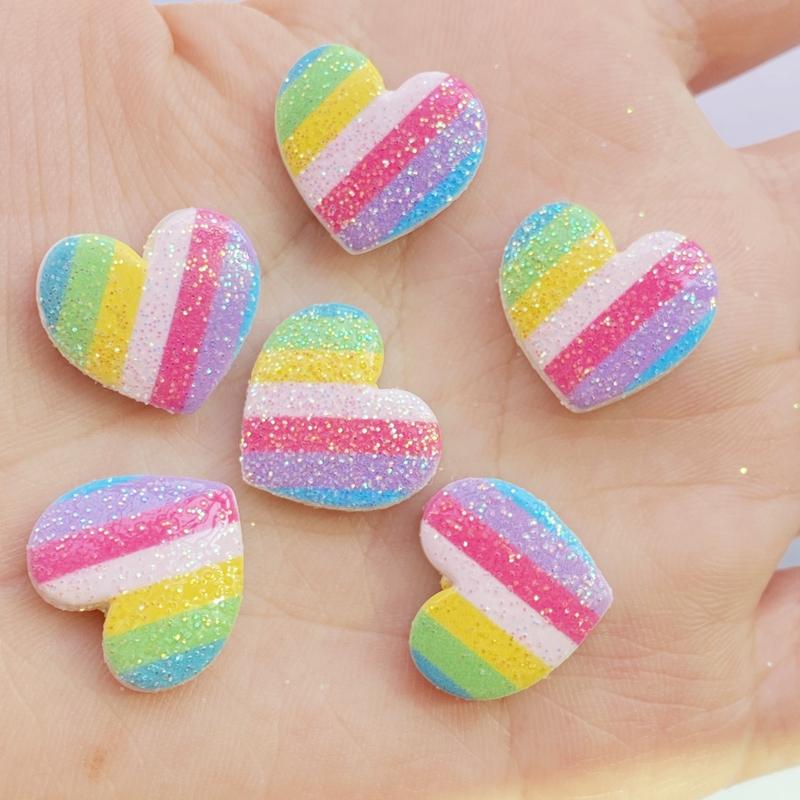 

20Pcs New Cute Mixed Shining Hearts And Meteors Flat Back Resin Scrapbooking DIY Jewelry Craft Decoration Accessories H310