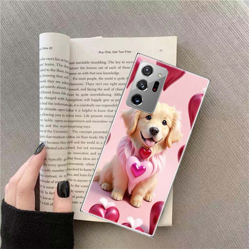 Lovely Puppy Heart Dogs Phone Case for Samsung A17 A37 A57 A54 A14 A24 A34 A07 A04S A02S A12 A22 A32 A52S A16 A26 A36 A56 A72 Ga