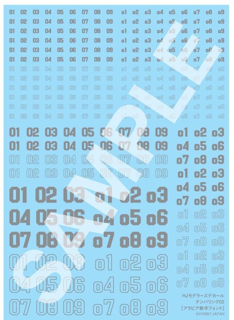 Hobby Japan HJ Modelers Decal Numbering 02 Mirror Silver Plastic Model Decal HJM004D8