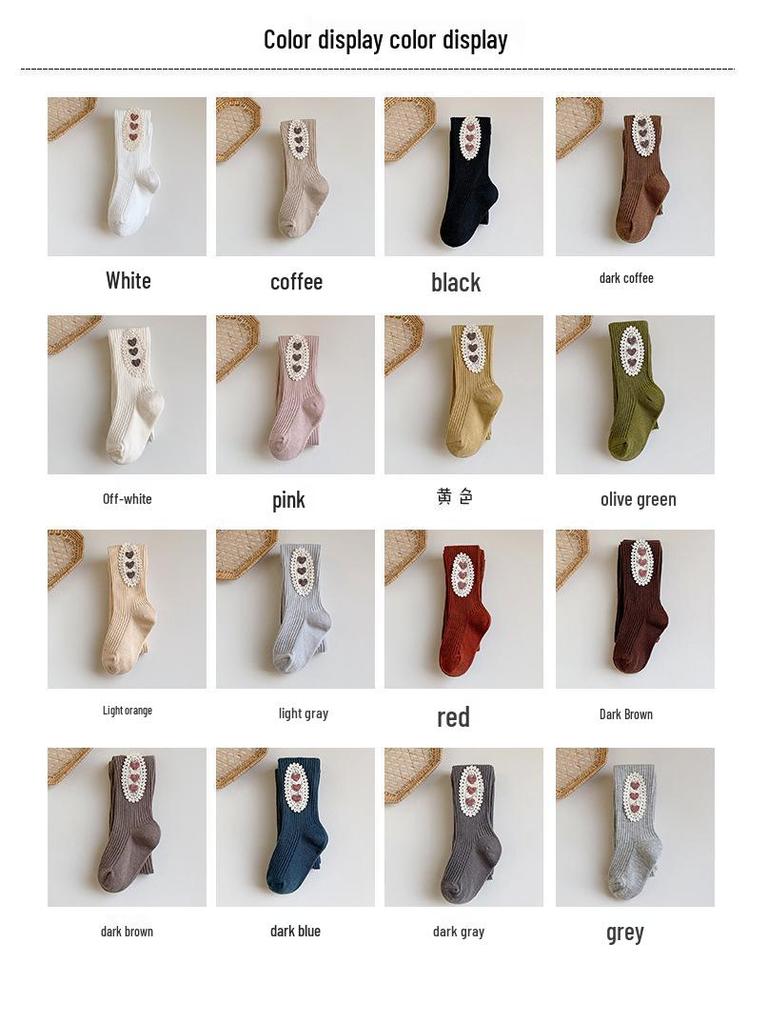 Minliu Autumn & Winter Candy Color Knitted Leggings for Girls - Baby Pants Outerwear & Tights Socks Combo