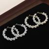 Temperament Pearl Winding Earrings Women'S Retro High-End Earrings Fashion Exaggerated Personality Large Earrings