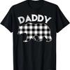 Black And White Buffalo Plaid Daddy Bear Christmas Pajama T-Shirt