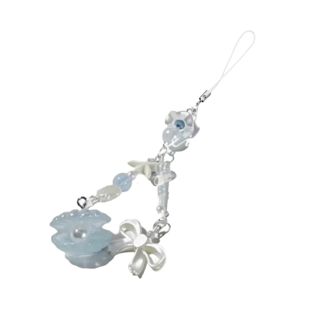 Muschel Schleife Perle Schlüsselanhänger Niedliche Dekorationen Schlüsselanhänger Ornament Rucksack Handtasche Anhänger Geschenk für Mädchen Frauen