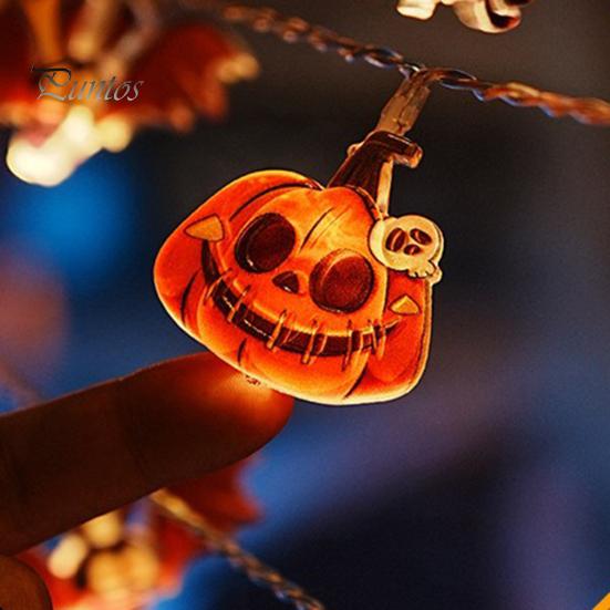 Cute Ghost Witch Hat Party Decor Halloween LED String Lights, Pumpkin Spider Battery Operated Fairy Waterproof Decorative Lights for Porch Party,