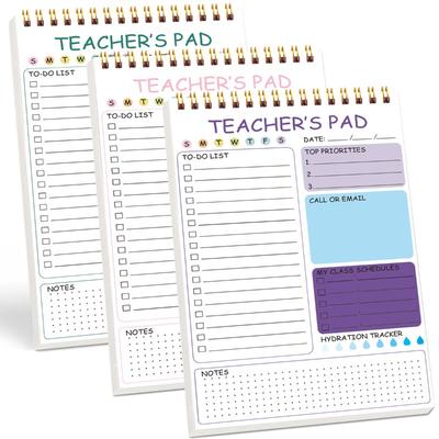 3pcs/set Teacher's Memo Pad Personal Planner Schedule Book Work Arrangement Notebook Daily Task Organizer Note Pad