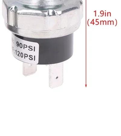 70-100/90-120 PSI Luftkompressor-Druckschalter 1/4" NPT 12 V/24 V für Zughorn-Luftpumpen-Druckschalter-Controller (Ersatz)