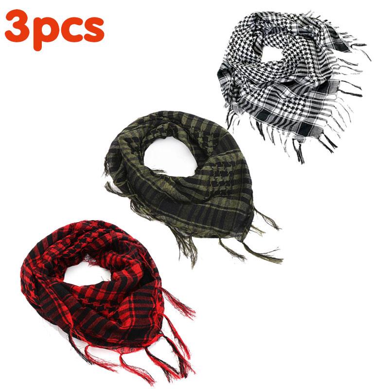 134Pcs Unisex Lightweight Plaid Fringed Arabian Desert Scarf Soft Tactical Scarf Men Ladies Turban Shawl Airsoft Pain