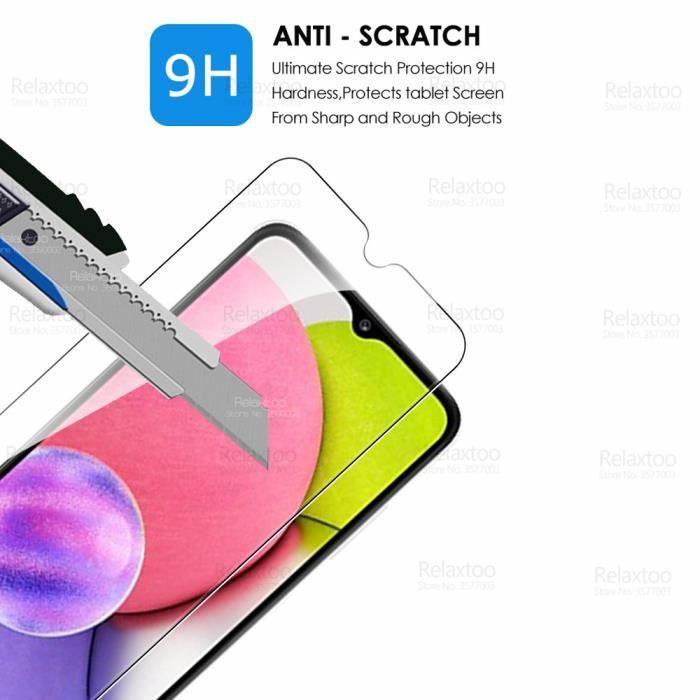 2pcs en verre trempé pour samsung galaxy a03s verre protecteur d'écran samsung une 03 s a03 s a23 a13 a53 a73 2 pieces -aw