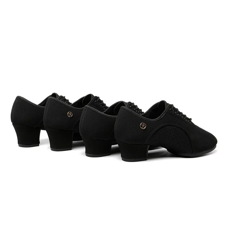 Latin Ballroom Dance Shoes for Women Lace-up Practice Closed Toe Modern Salsa Dance Teaching Performance Dancing Shoes Sneakers