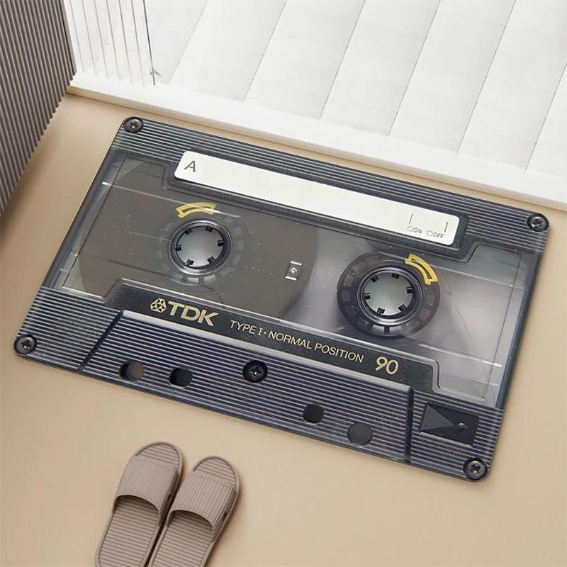 Vintage Cassette Music Tape Door Mat Home Bathroom Anti-slip Foot Rug Bedroom Living Room Entrance Decor Carpet Kitchen Doormats