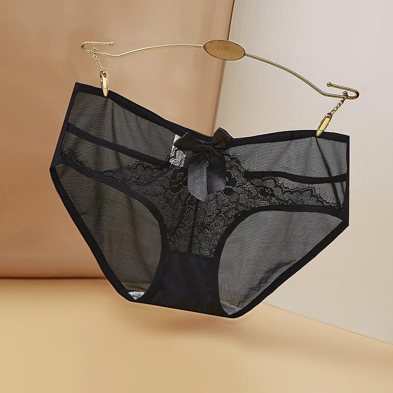 Women's Lace Underwear Sexy Hollowed Out and Seamless Cotton Crotch Triangle Pants for Women