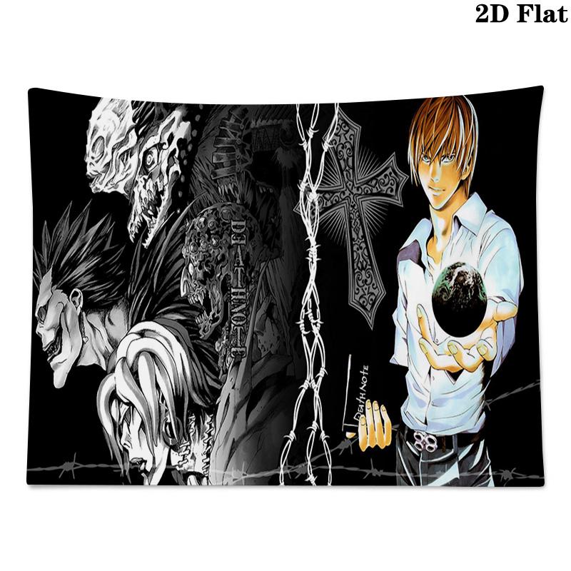 Death Note Anime Wall Tapestry Aesthetic Wall Hanging Printed Fabric Blanket Decorative Tapestries for Bedroom Living Room Home Decor