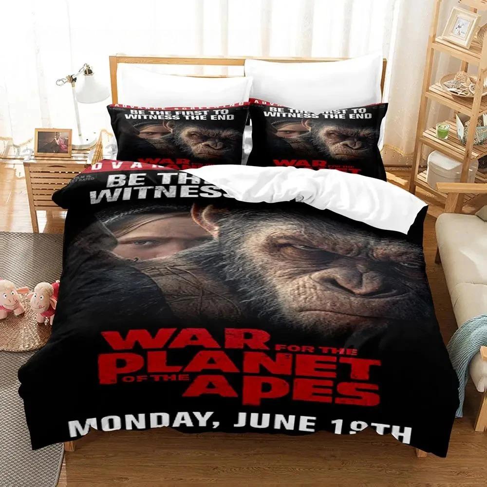 

Planet Of The Apes Bedding Set Single Twin Full Queen King Size Bed Set Aldult Boy Bedroom Duvet cover Set 3D Print EU single(135x200cm)
