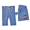 NewBorn Photo Outfit Blue Clothes Pants Tailed Hat Crochet Soft Breathable Wood Button Photo Props for Infant Toddlers