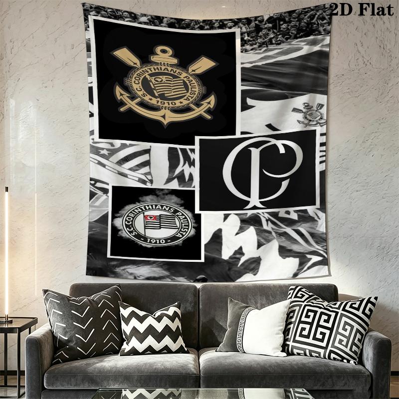 Corinthians Paulistinha Wall Tapestry Aesthetic Wall Hanging Printed Fabric Blanket Decorative Tapestries for Bedroom Living Room Home Decor