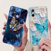 For Xiaomi Redmi 12C Case Cute Cat Luxury Butterfly Painted Cover 6.71'' Soft Silicone Phone Cases For Redmi 12C Redmi12C Fundas
