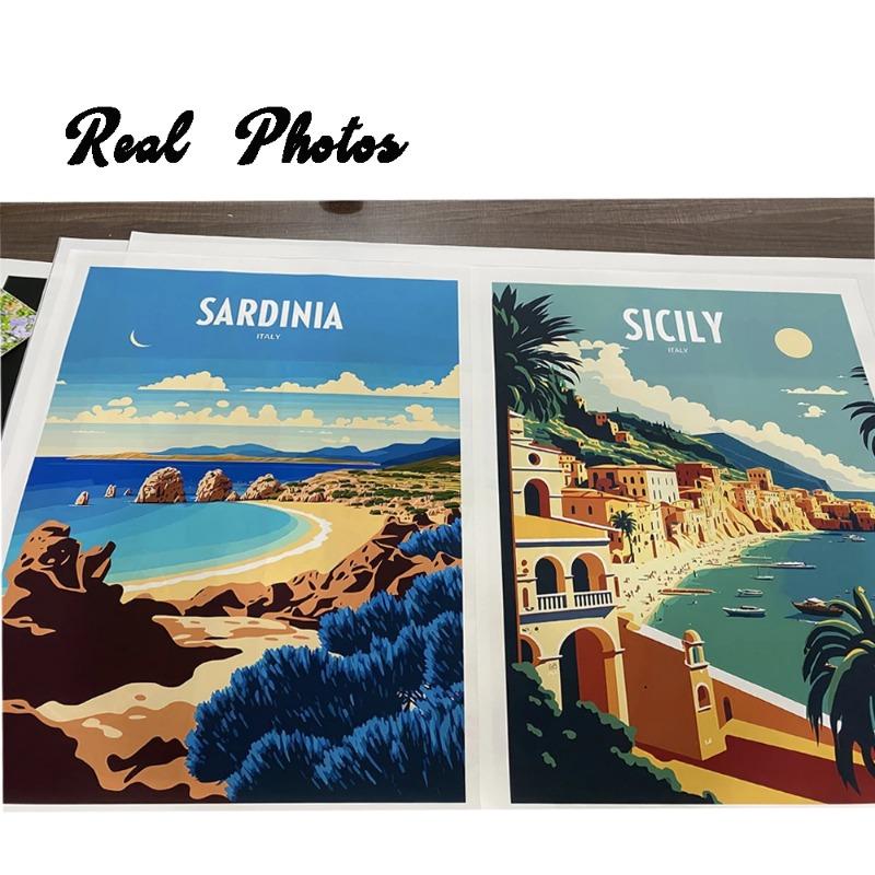 Florence Italy Print Travel Art Poster Italy Sunset Print Cinque Terre Travel Canvas Painting Split Rock Lighthouse Room Decor