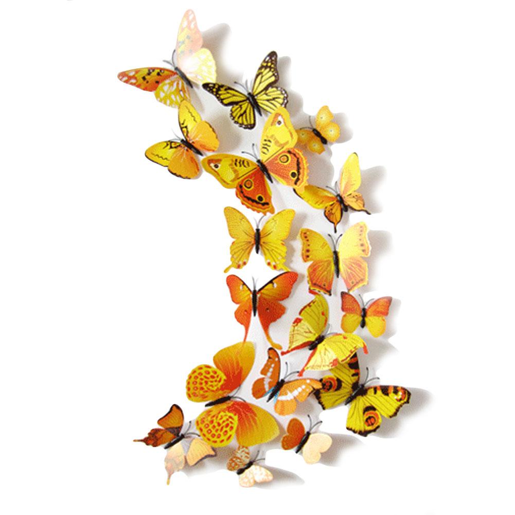 12pcs PVC Butterfly Wall Stickers Wedding Party Butterflies Room Decoration
