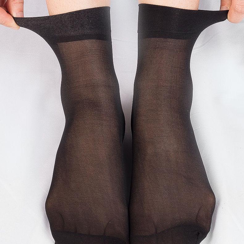 Langsha 20-Pack Women s Transparent Short Silk Stockings: 10 Pairs Flesh Color Core-Spun Silk Crystal Socks One Size