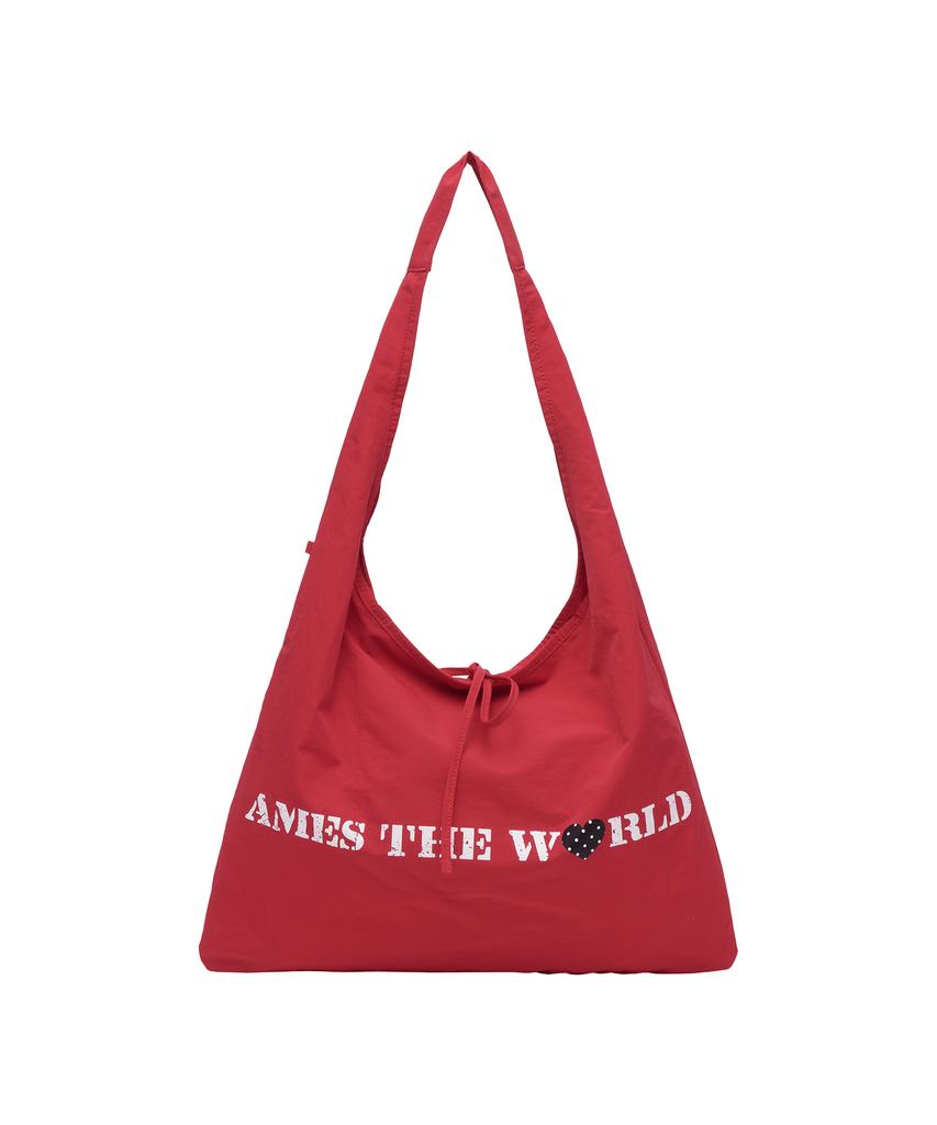 Ames-Worldwide Lettering Casual Hobo Bag Red